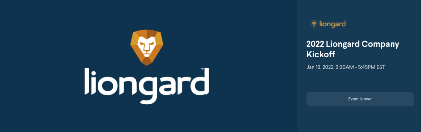 Liongard logo on dark blue background
